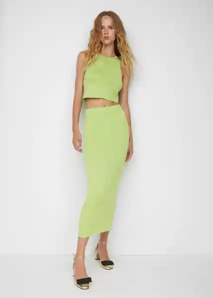 Top Obie-W Verde Talla S Mujer Mango