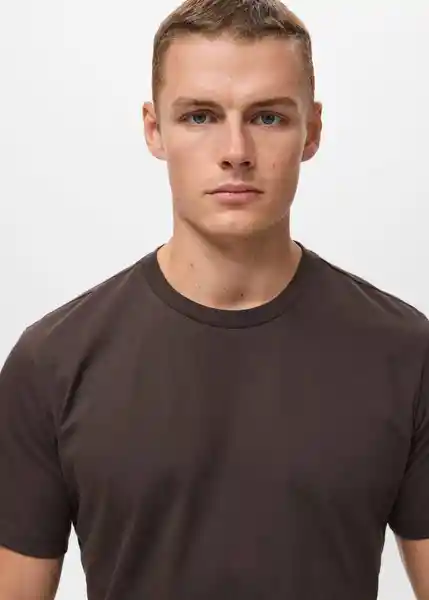 Camiseta Cherlo Chocolate Talla L Hombre Mango