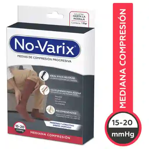 No-Varix Medias Compresión Rodilla Jaspeado Azul Navy 15-20 T.S