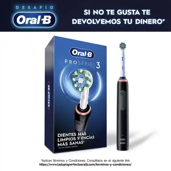 Oral B PRO Series 3 Cepillo de Dientes Eléctrico Cabezal Redondo Advanced Clean Negro