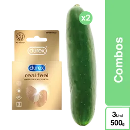 Combo Durex Real Feel + Pepinos 2 Und