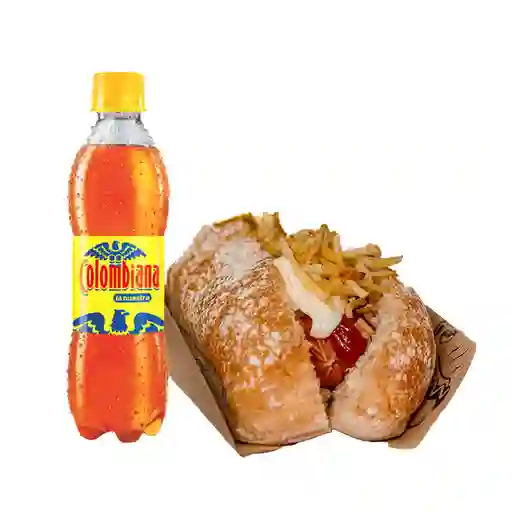 Perro caliente + gaseosa 400 ml