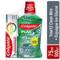 Colgate Crema Dental + Enjueague Bucal + Plax Ice Glacial