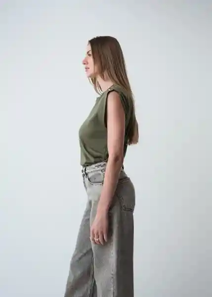 Camiseta Mujer Verde Cocodrilo Oscuro Talla S 509g057 Naf Naf