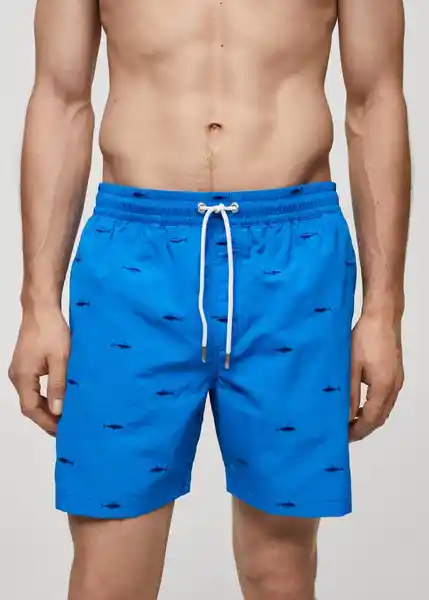 Short Bañador Pez Celeste Talla M Hombre Mango