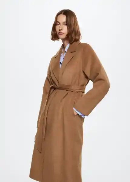 Abrigo Batin Camel Talla 24 Mujer Mango