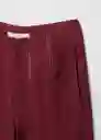 Pantalón Anuk-H Vino Talla S Mujer Mango