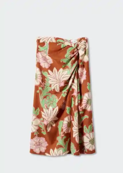 Falda Nuti Marrón Talla S Mujer Mango