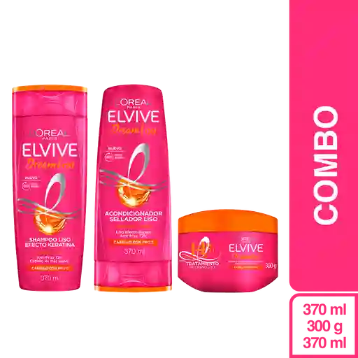 Combo Elvive Dream Liso Shampoo + Acondicionador + Tratamiento