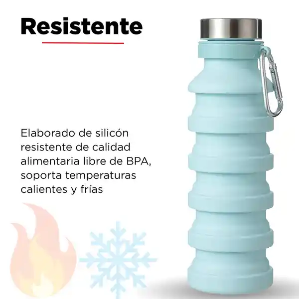 Miniso Termo de Silicona Plegable Azul 550 mL