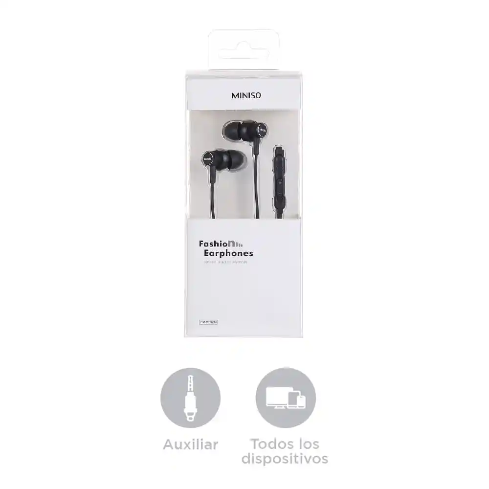 Miniso Audífonos Metálicos Stereo Negro R3