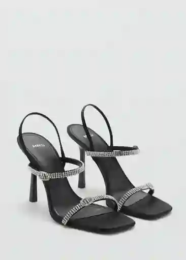 Sandalias Bright Negro Talla 37 Mujer Mango