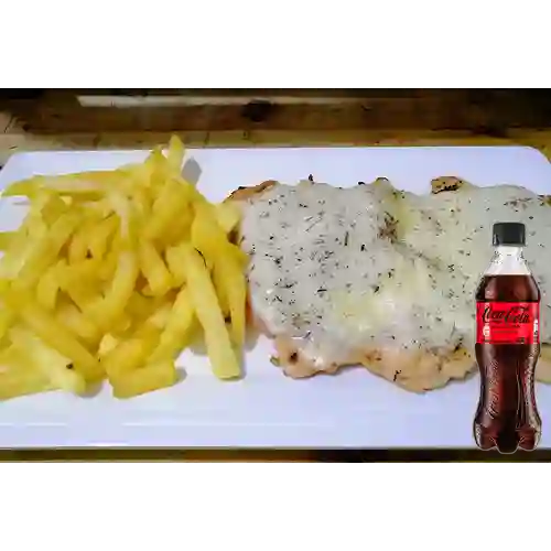 Combo Pechuga Gratinada + Coca Cola Sin Azúcar 400 ml