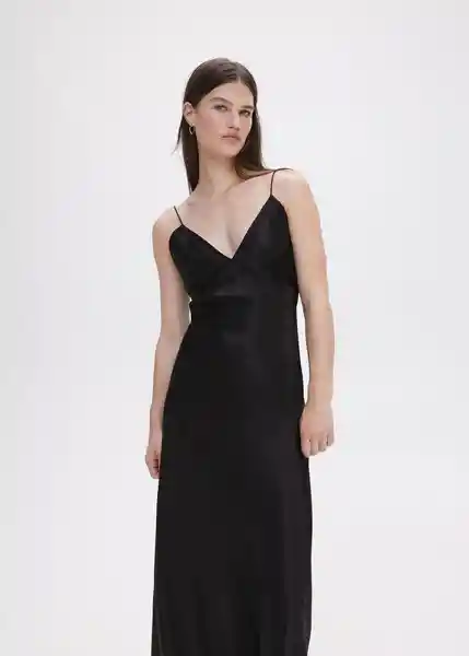 Vestido Lorena Negro Talla XL Mujer Mango