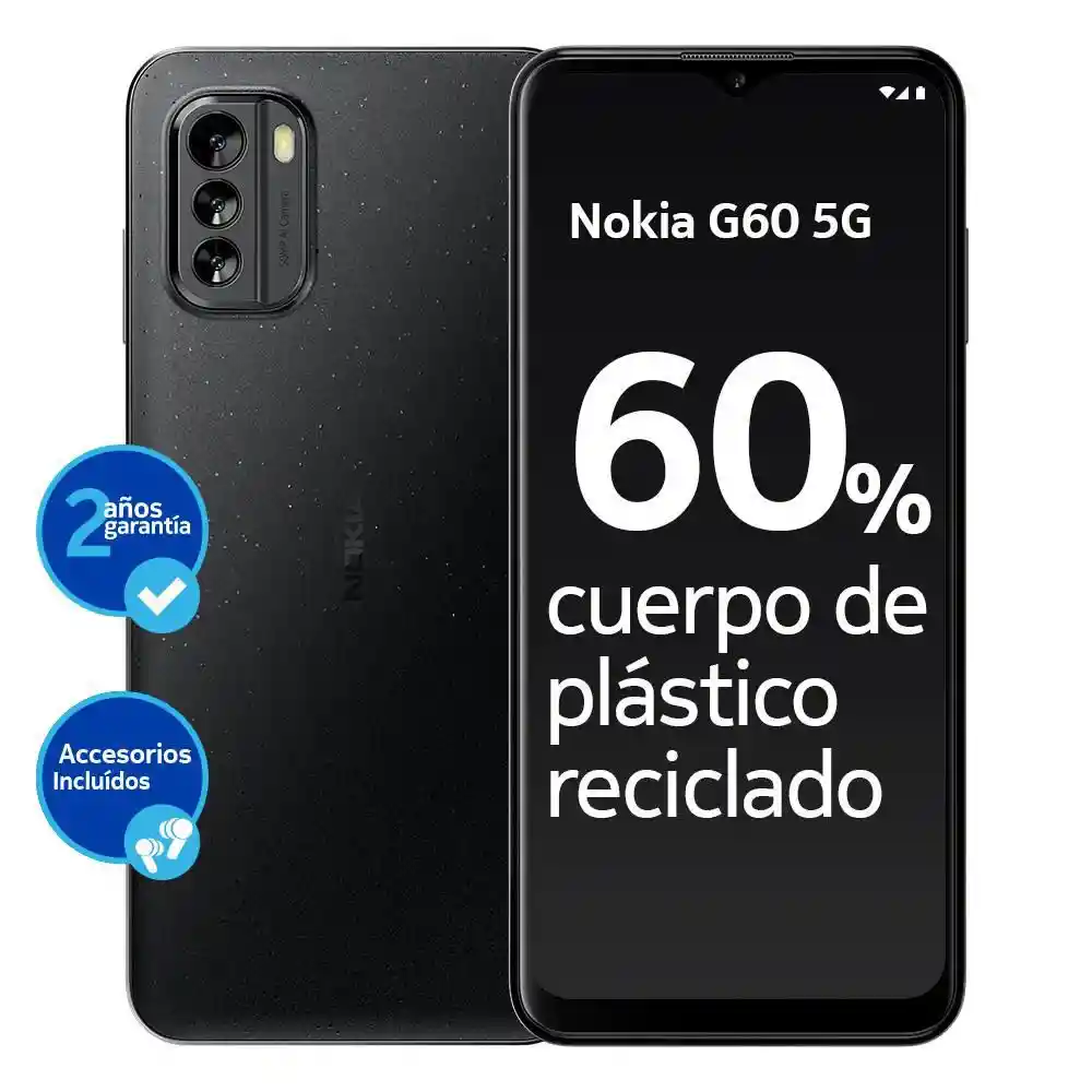 Nokia Celular G60 128Gb Negro Con Cargador Cable Usb Cover