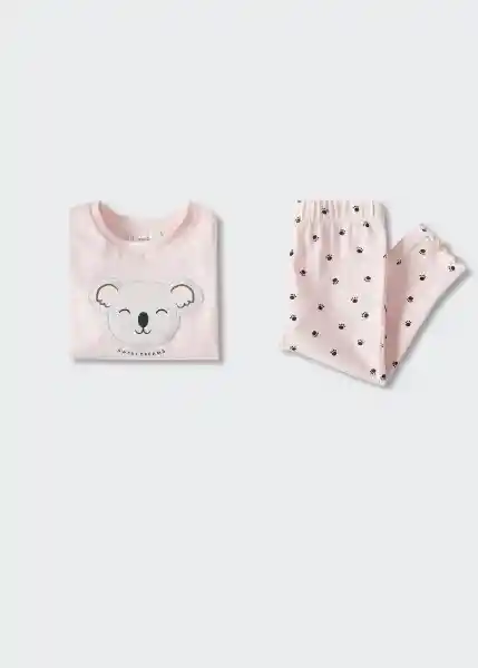 Pijama Koala Rosa Talla 66 Niñas Mango