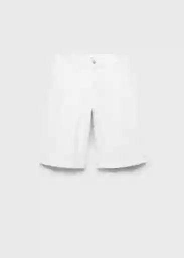 Bermuda Amina Blanco Talla 38 Mujer Mango
