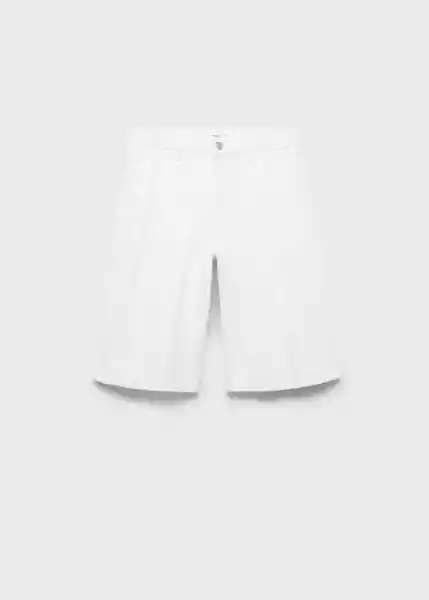 Bermuda Amina Blanco Talla 38 Mujer Mango