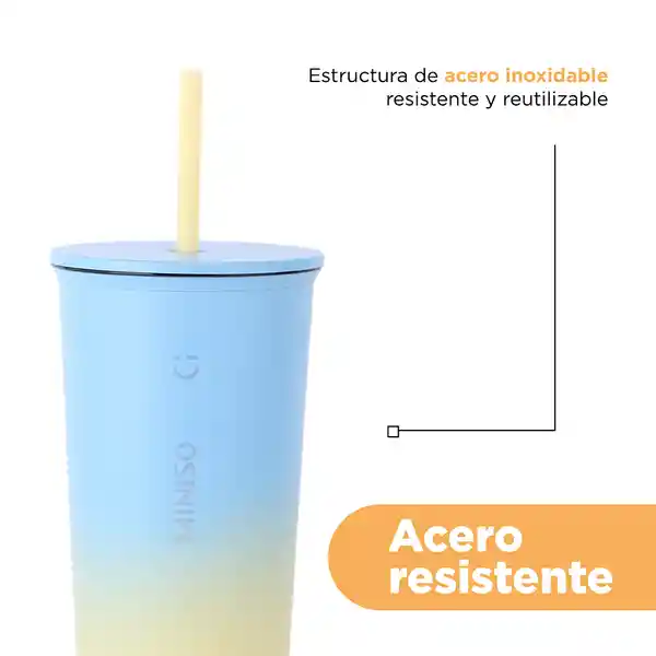 Vaso de Acero Inoxidable Con Pitillo Serie Gradient Miniso