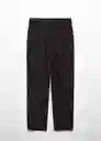 Pantalón Fluido Negro Talla 18 Mujer Mango