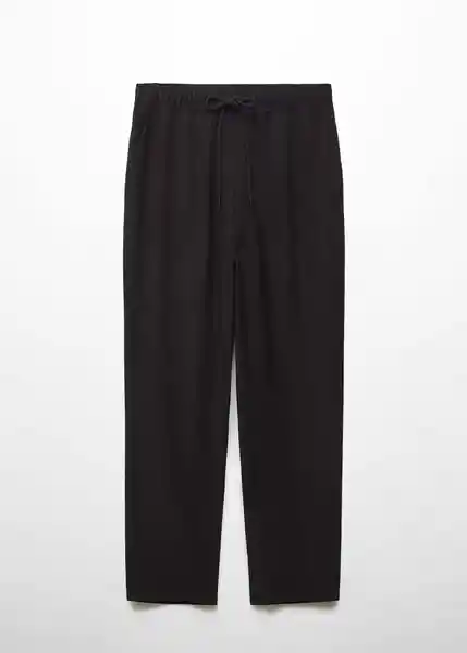 Pantalón Fluido Negro Talla 18 Mujer Mango