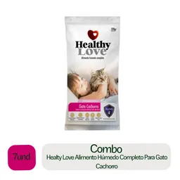 7 x Healty Love Alimento Humedo Completo Para Gato Cachorro