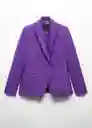 Blazer Americana Niza Morado Talla XS Mujer Mango