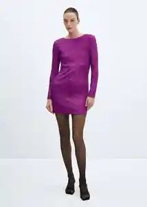 Vestido Xlenjuel Morado Talla S Mujer Mango