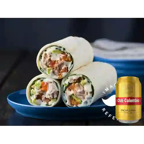 Combo Wrap Atún + Club Colombia Dorada 355 ml