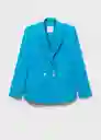 Saco Americana Tempo Azul Talla S Mujer Mango