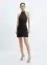 Vestido Night Negro Talla M Mujer Mango