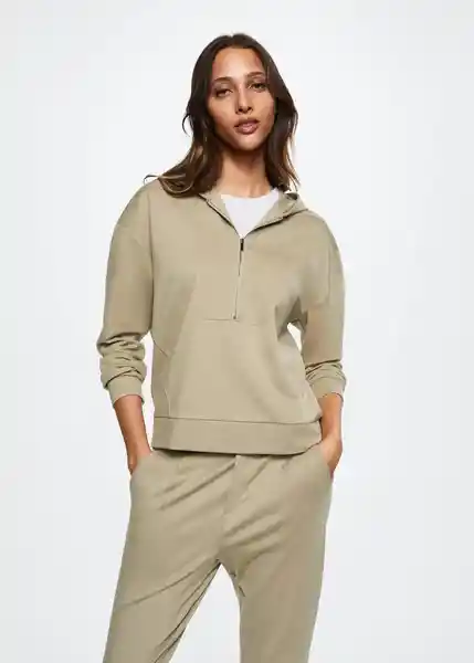 Sudadera Florida Khaki Talla 24 Mujer Mango