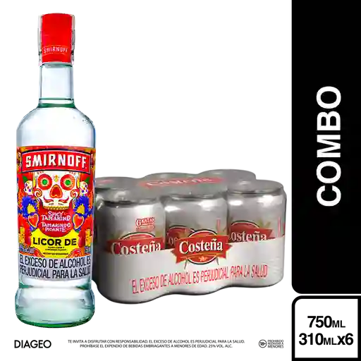 Combo Smirnoff Spicy Tamarind 750 mL + Costeña Lager en Lata