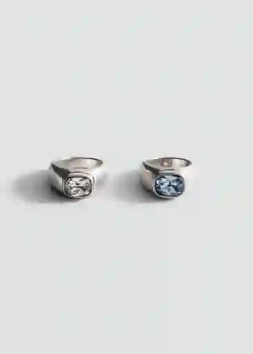 Pack Anillo Ari Plata Talla M Mujer Mango