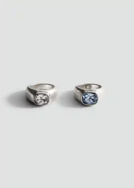 Pack Anillo Ari Plata Talla M Mujer Mango