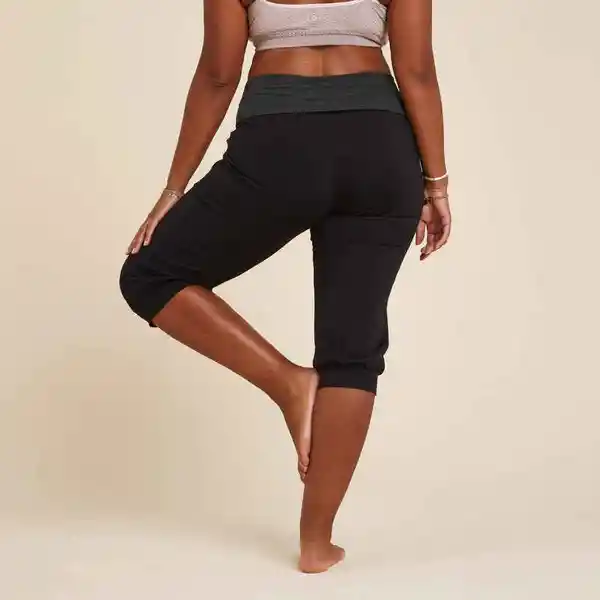 Kimjal Capri Yoga Algodón Ecodiseñado Mujer Negro/Gris Talla L