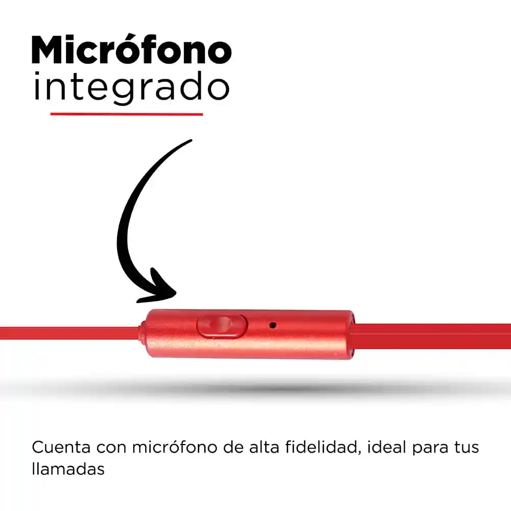 Miniso Audífonos De Cable Rojo