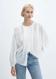 Blusa Olivia Blanco Talla M Mujer Mango