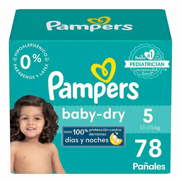 Pañales Pampers Baby-Dry Talla 5 78 Unidades