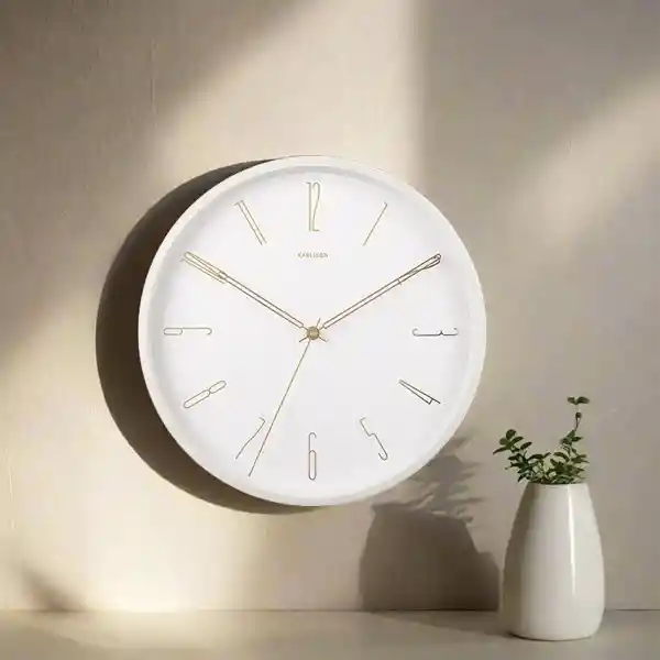 Present Time Reloj de Pared Mecanismo Silencioso Belle Blanco