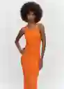 Vestido Lia Naranja Talla M Mujer Mango