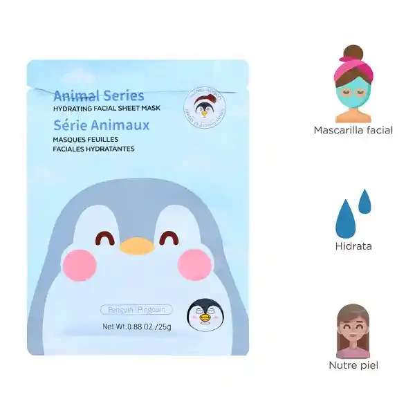 Mascarilla Facial Hidratante Animal Series de Pingüino Miniso