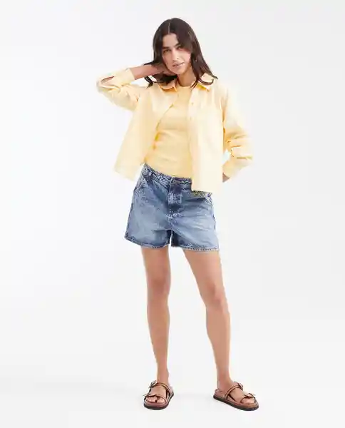 Camisa Linen Essential Amarillo Impala Claro Talla S Chevignon