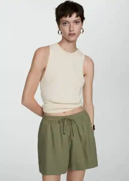 Short Bogota Khaki Talla Xs Mujer Mango