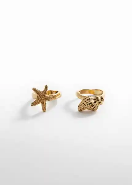 Pack Anillo Fara Oro Talla M Mujer Mango