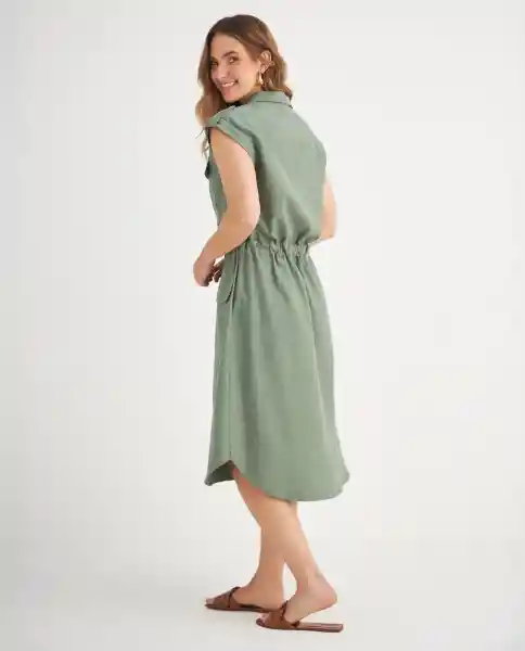 Vestido Verde Velado Medio Talla XS 699F000 Esprit