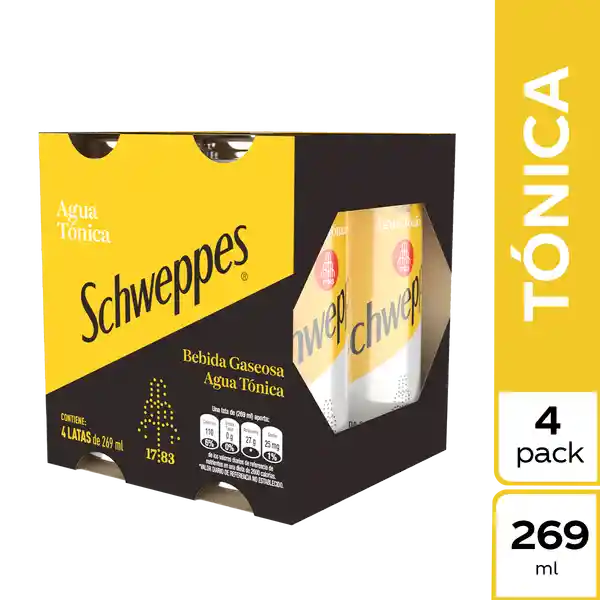 Tónica Schweppes 269ml x 4 Unds