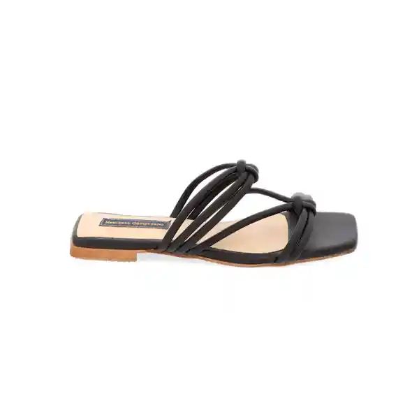 Sandalias Plana Curonta Lisa Negro Talla 37