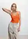 Top Clara Naranja Talla L Mujer Mango