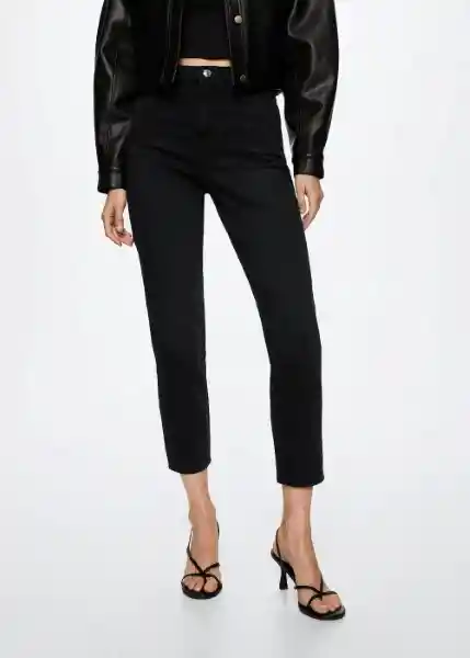 Jeans Newmom Tejano Negro Talla 34 Mujer Mango